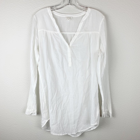 Soft Joie Tops - Soft JOIE White Cotton V Neck Top Medium F112